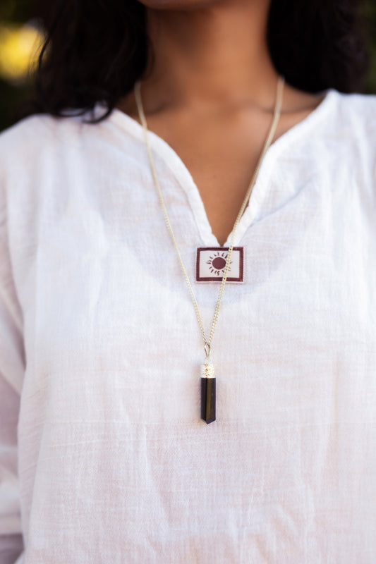 Black Tourmaline Protection Pendant (Ships from USA!)
