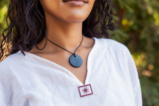 Shungite Round Pendant for EMF Protection (Ships From USA!)