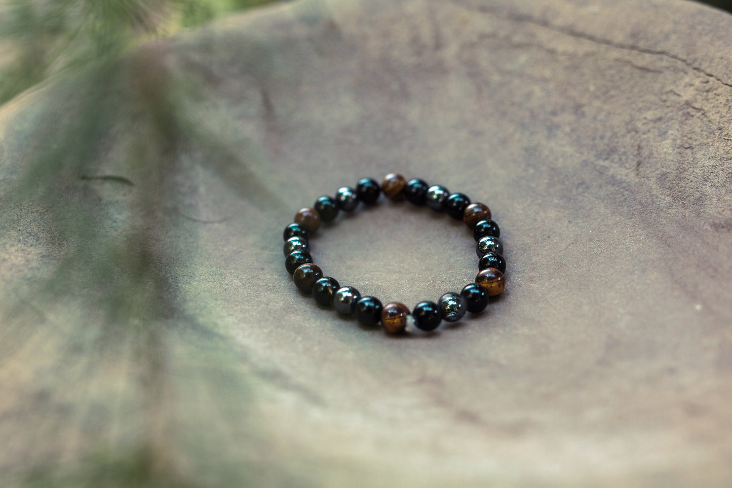 Triple Protection Bracelet WIth Tigers Eye, Hematite, and Obsidian (Ships From USA!)