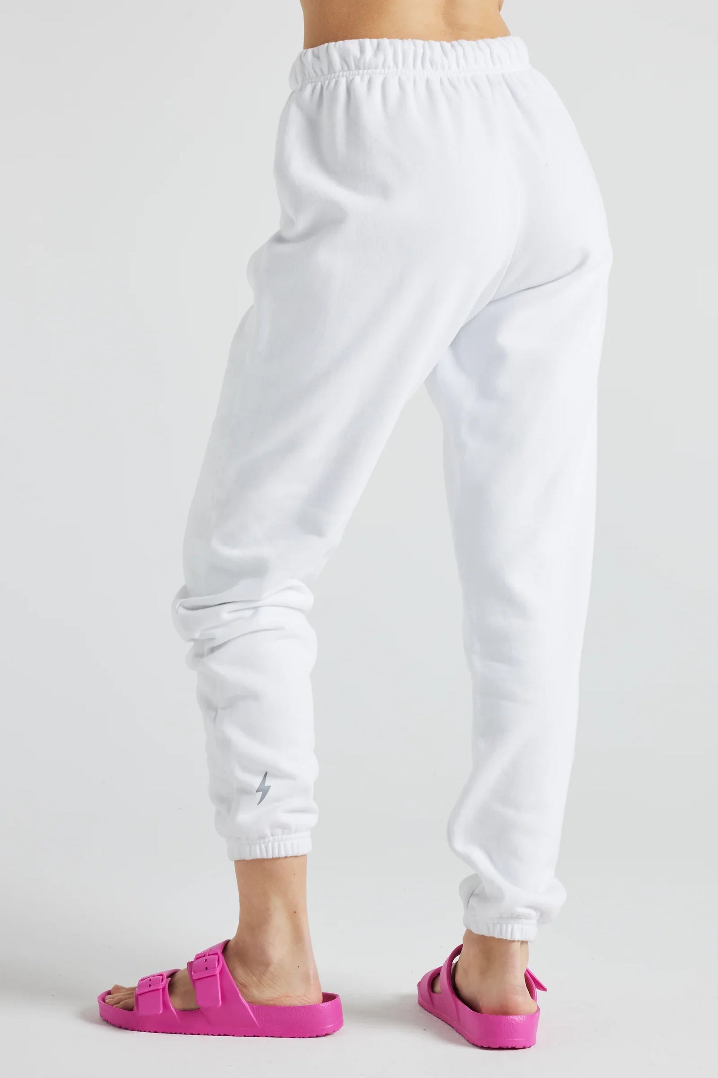 Electric Fleece Joggers in White