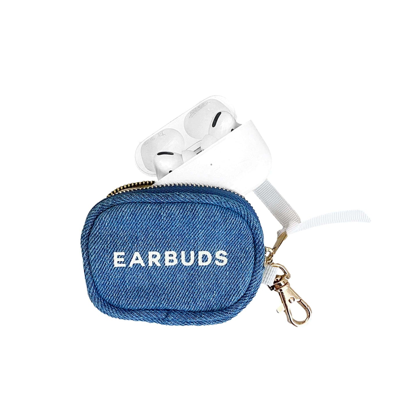 Earbuds/Airpods Case with Clasp, Denim - Concordia Style Boutique