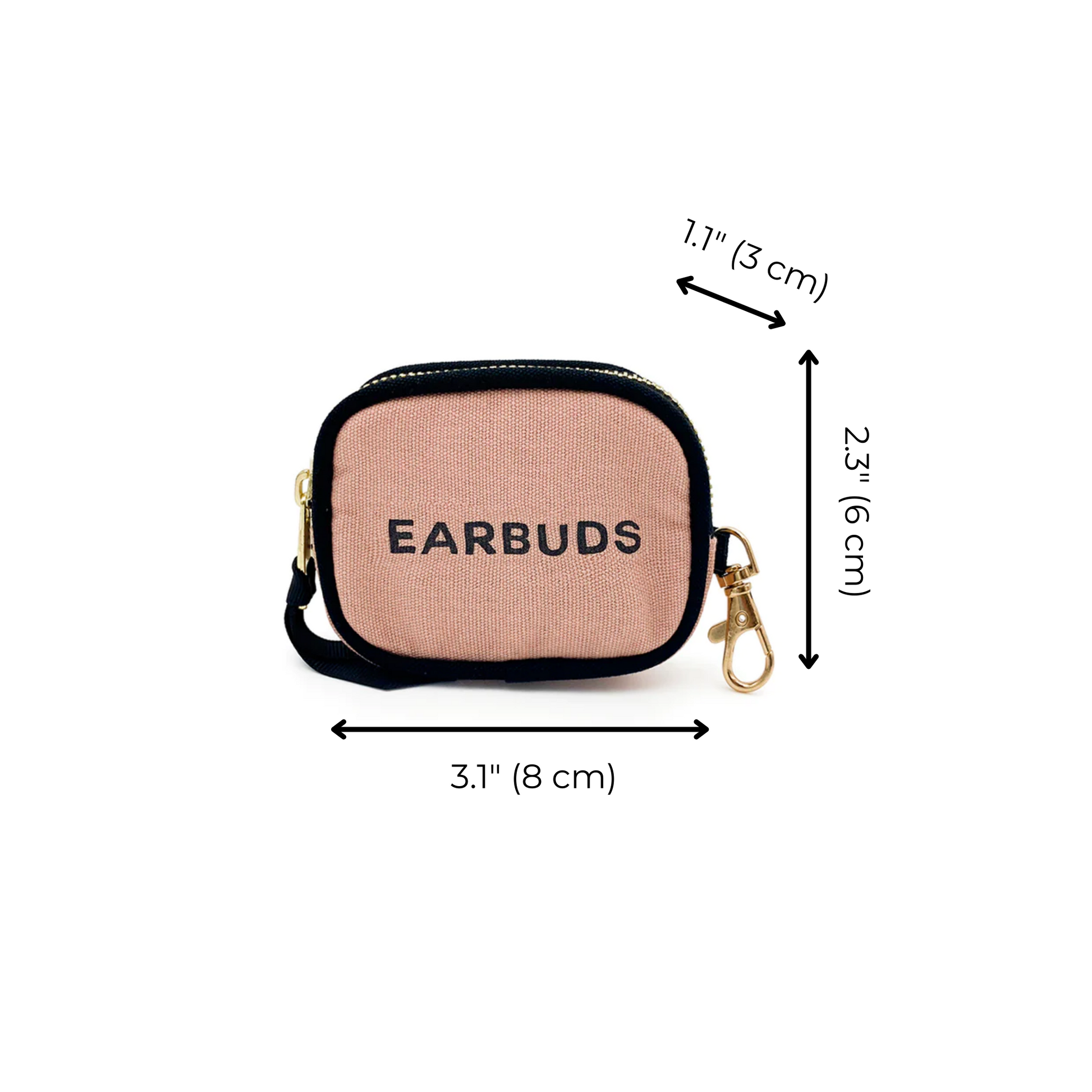 Earbuds/Airpods Case with clasp, Pink - Concordia Style Boutique