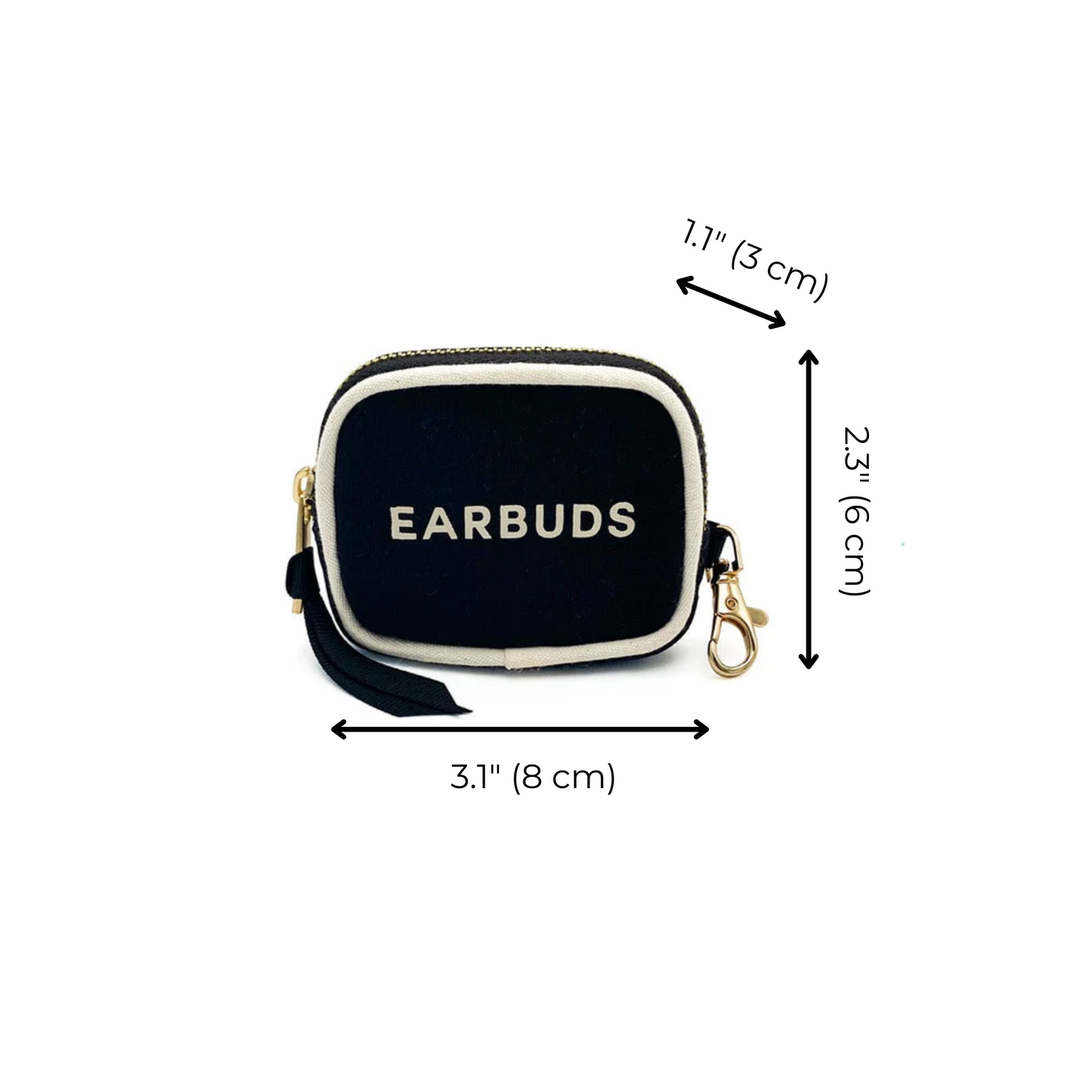Earbuds/Airpods Case with Clasp, Black - Concordia Style Boutique