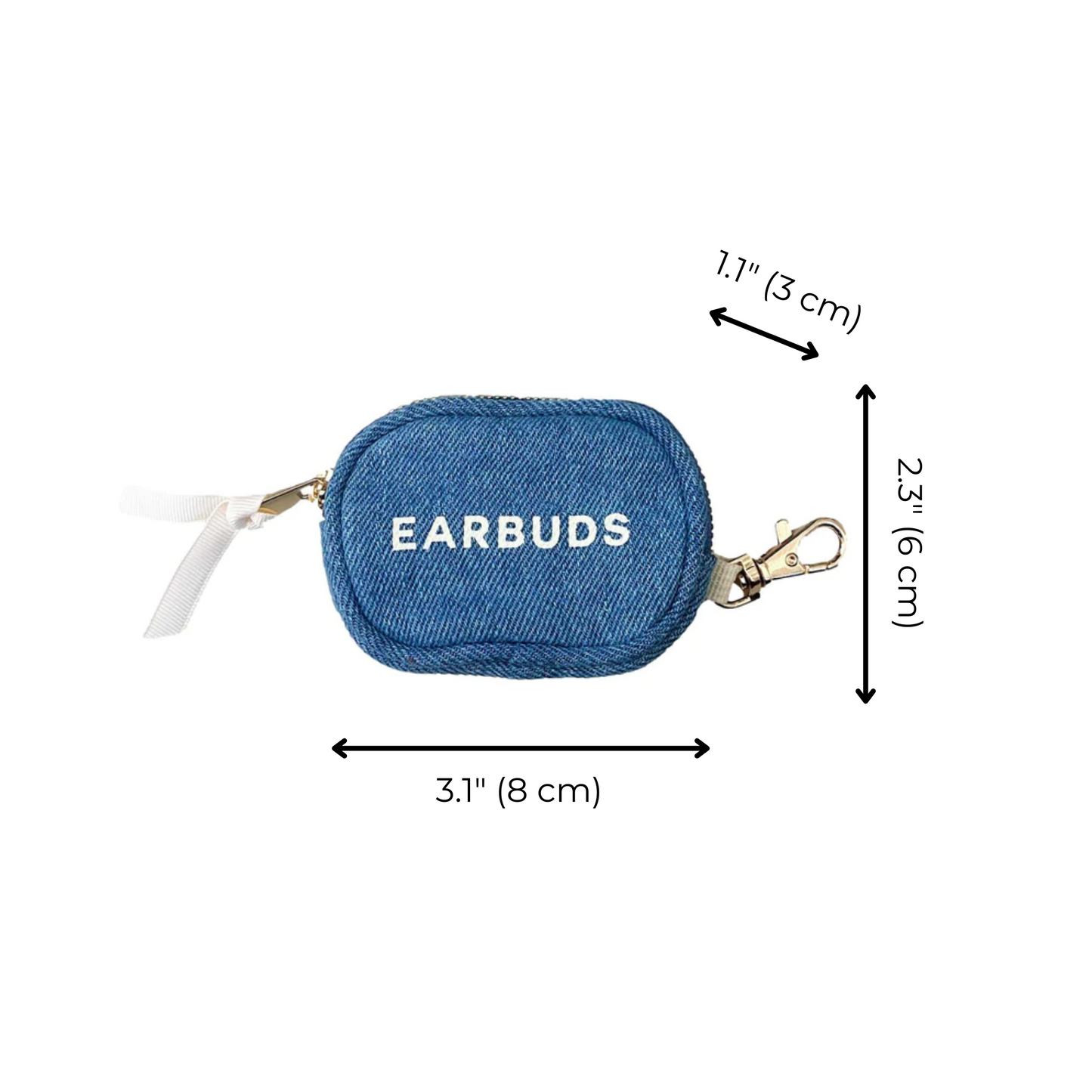 Earbuds/Airpods Case with Clasp, Denim - Concordia Style Boutique