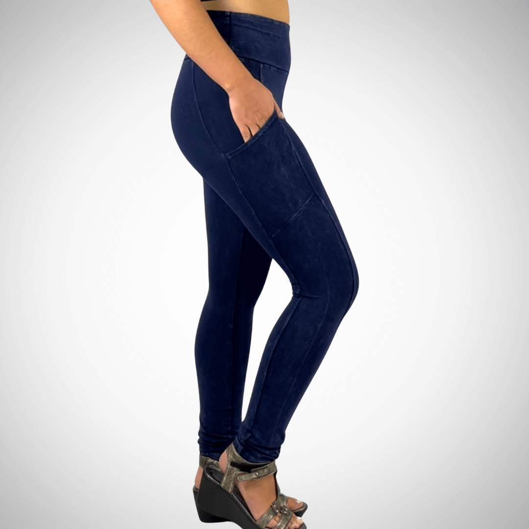 A Perfect Fit Mineral Washed Pocket Leggings Made in USA - Concordia Style Boutique