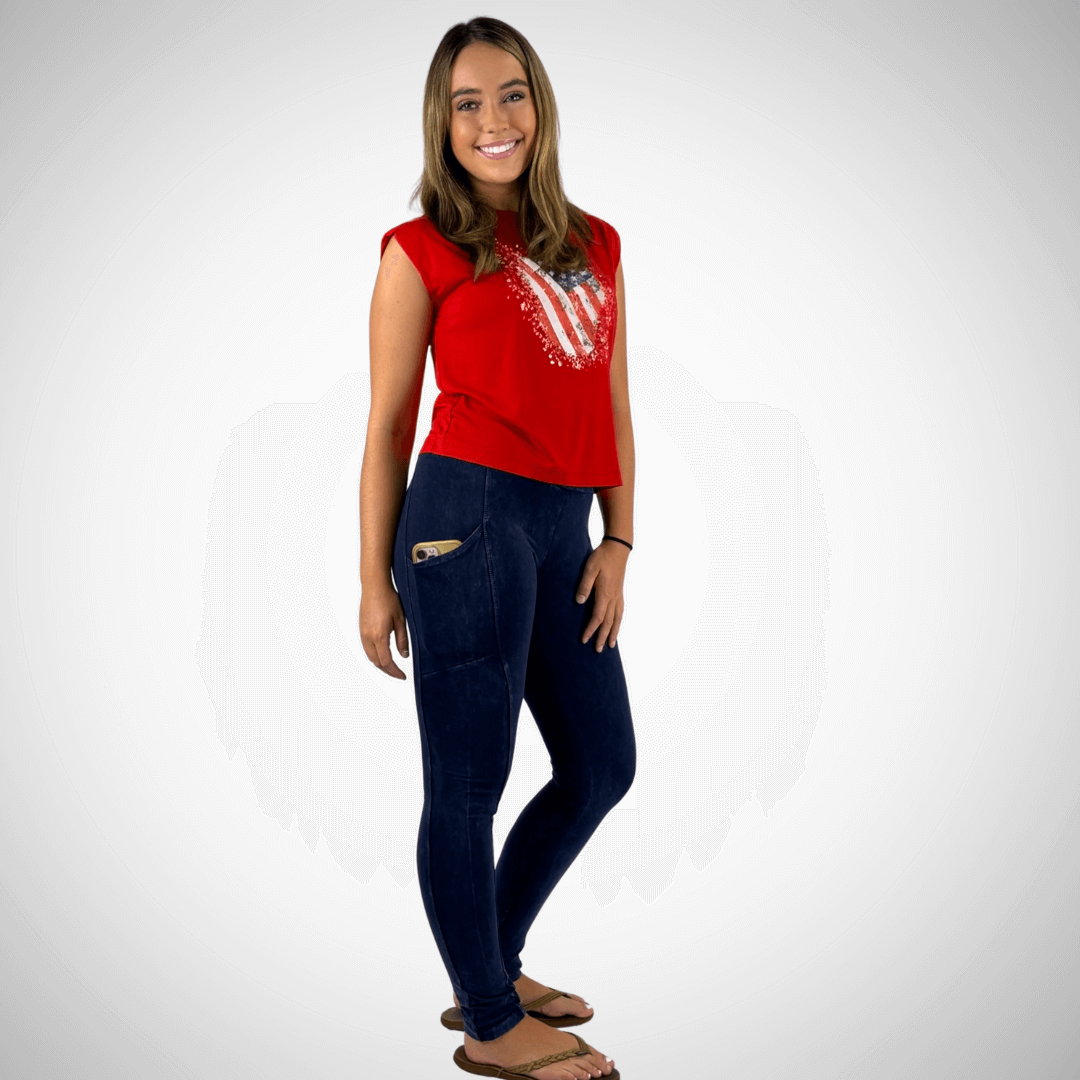 A Perfect Fit Mineral Washed Pocket Leggings Made in USA - Concordia Style Boutique