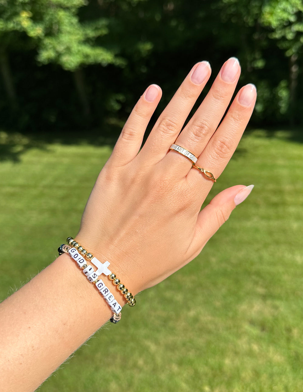 White Enamel Heart of God Ring - Concordia Style Boutique