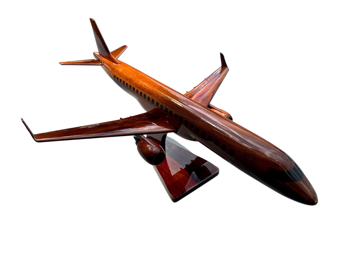 ERJ190 Mahogany Wood Desktop Airplane Model