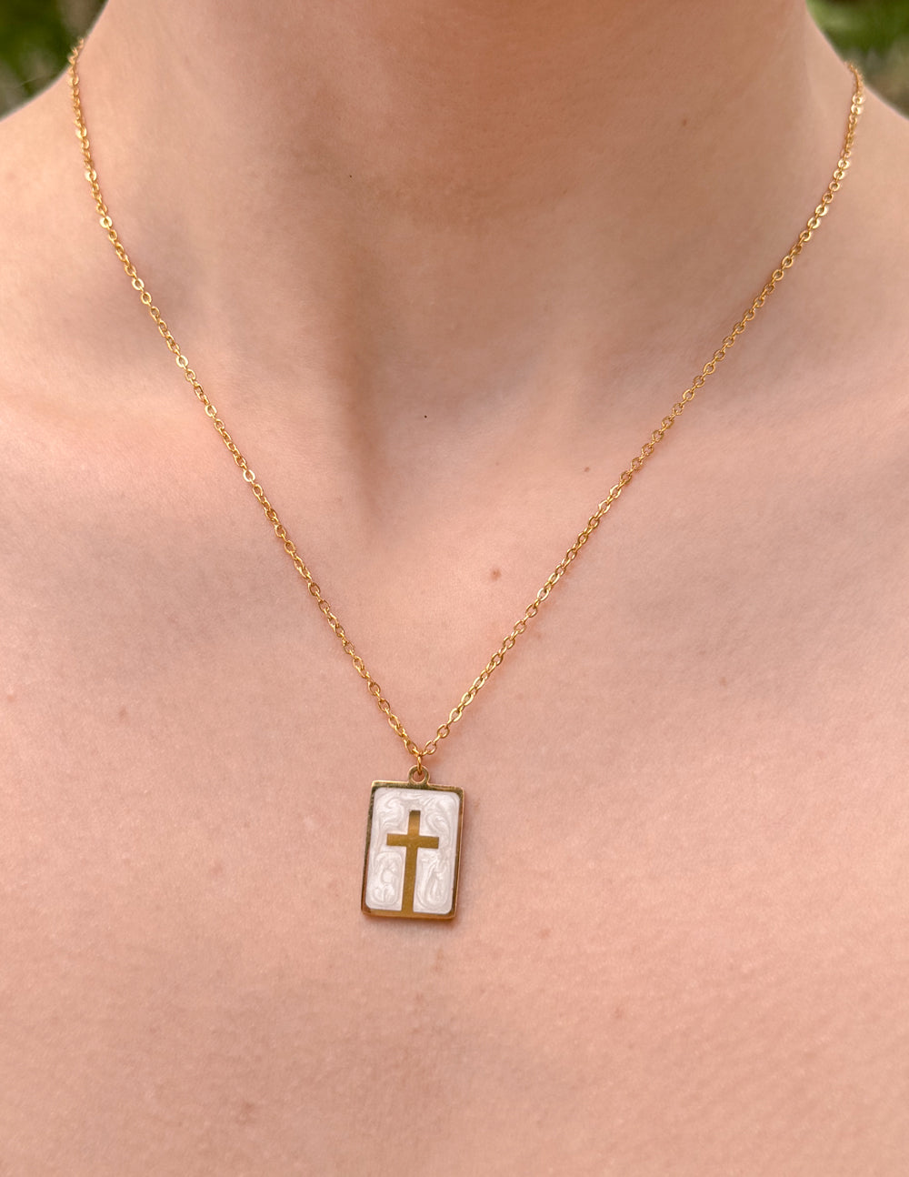 Enamel Cross Necklace - Concordia Style Boutique