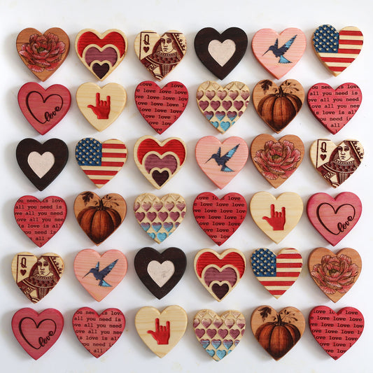 Engraved Heart Magnets