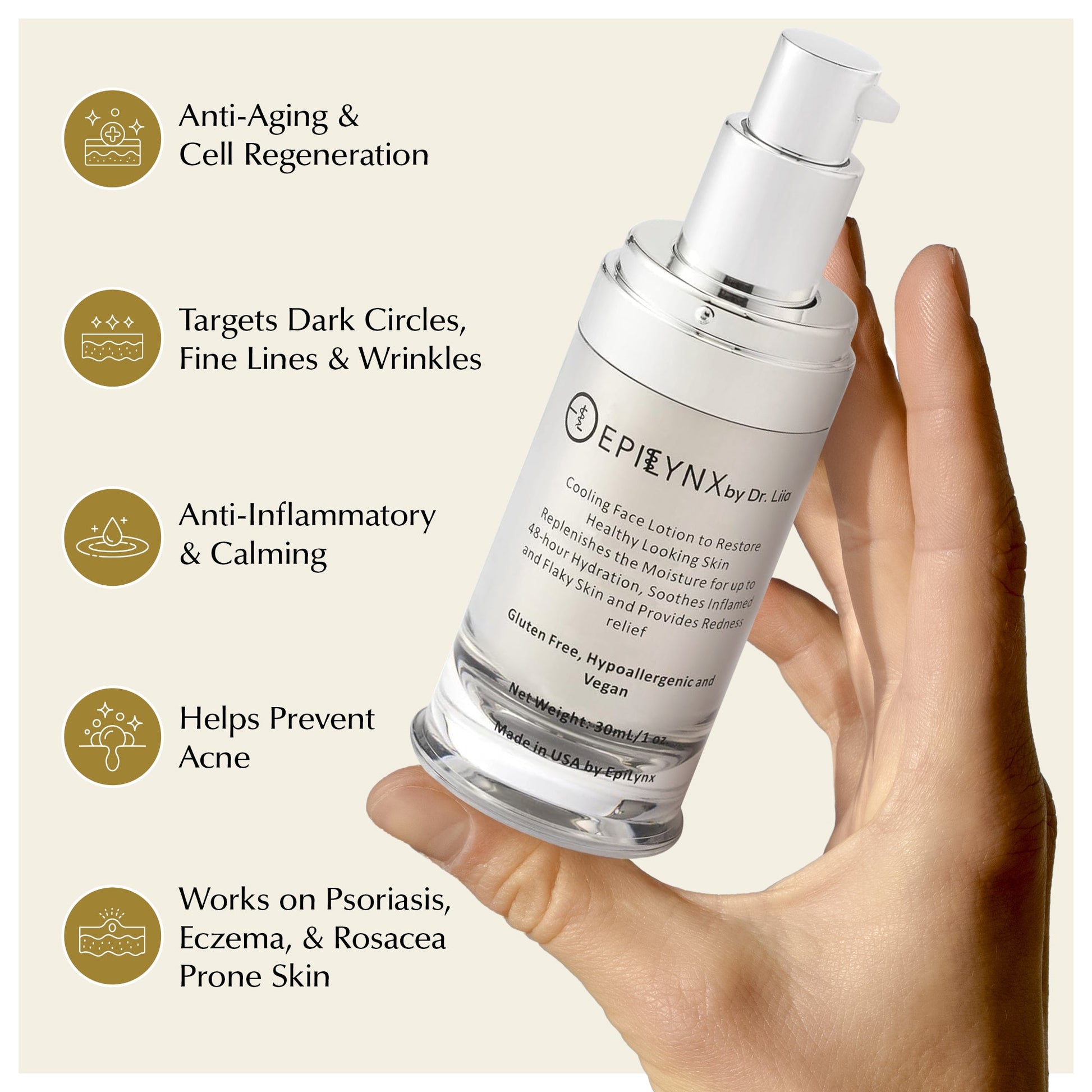 Face Moisturizer for Sensitive and Dry Skin - Lightweight - Concordia Style Boutique