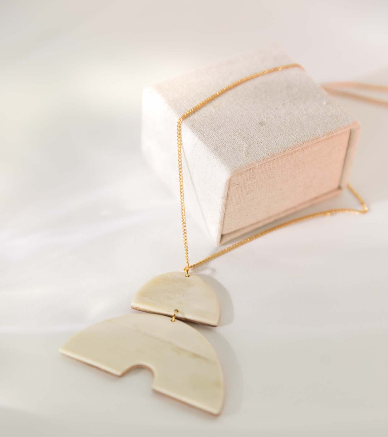 Arc Pendant Necklace in Bone