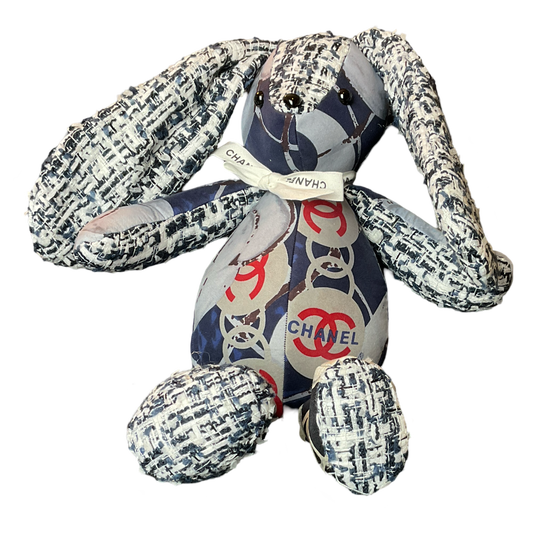 CC Monogram Vintage Silk Scarf Patchwork Bunny