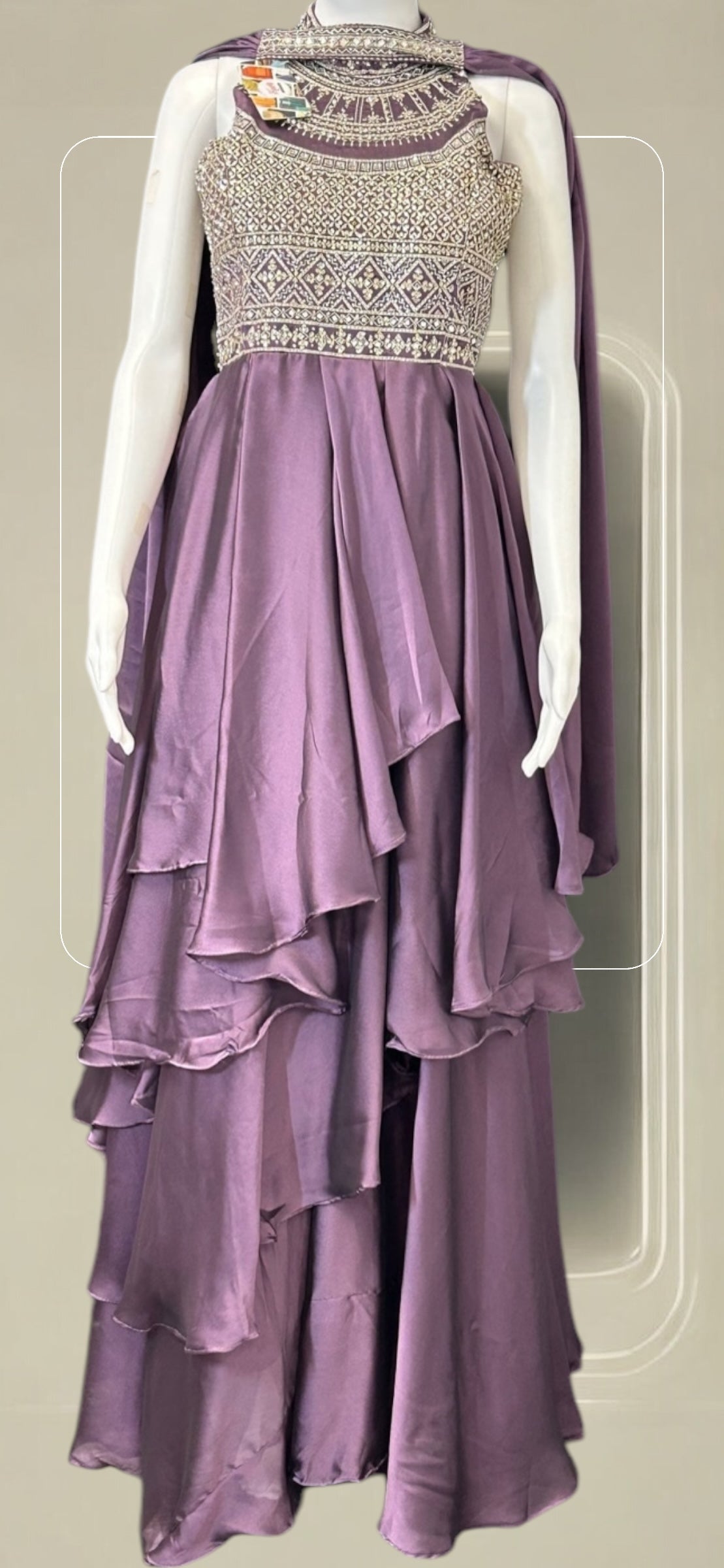 Chiffon silk Indo western gown/ long dress