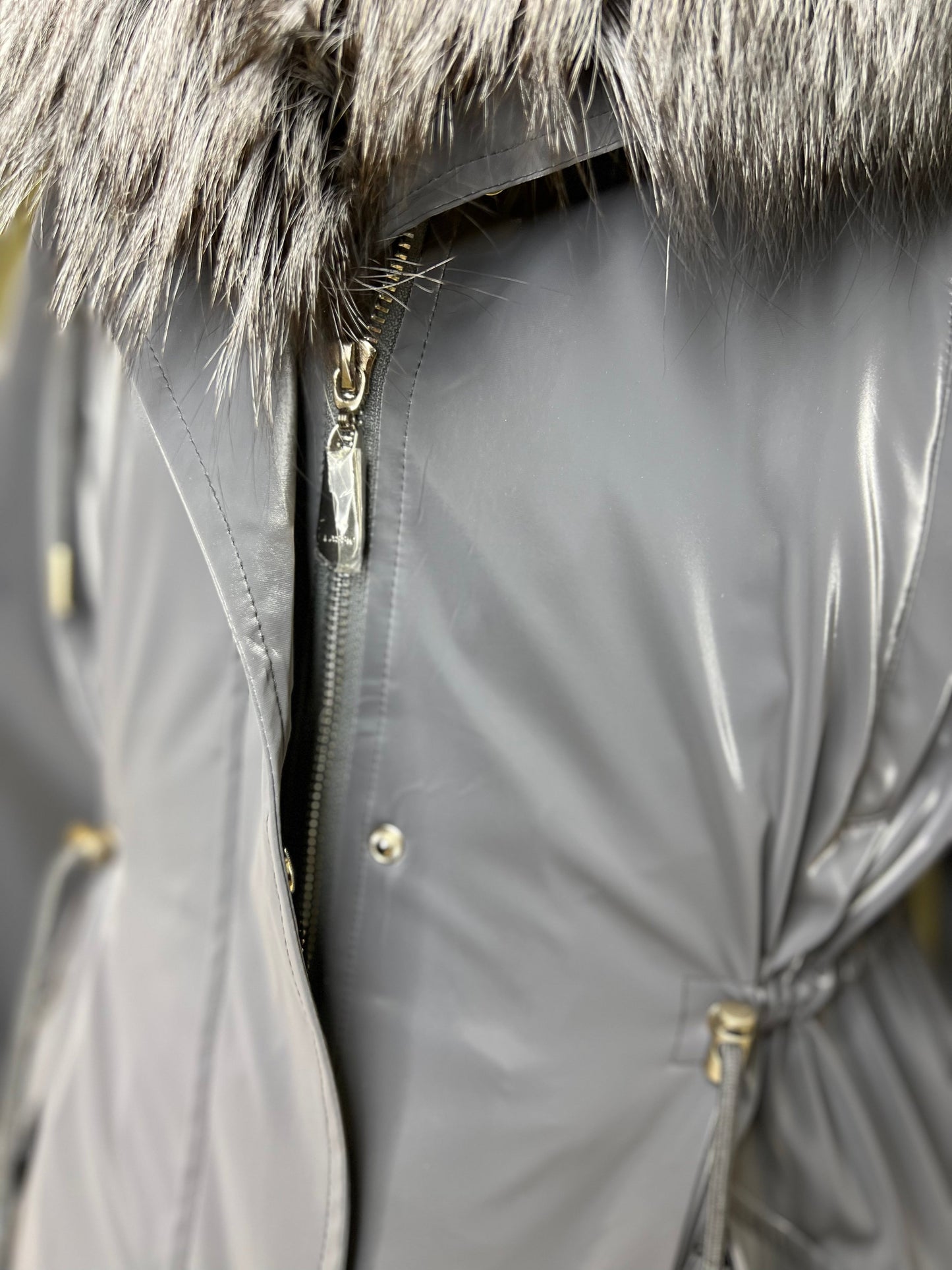 Genuine Silver Fox Fully Lined Hood Rabbit Insulated Parka