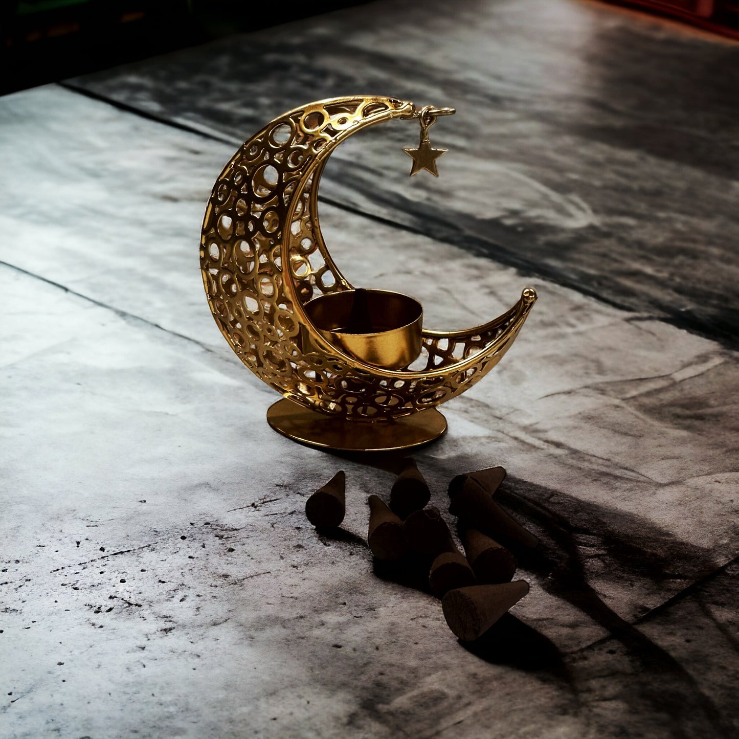 Moon Decor Pieces - Tea Light/Incense Cone Holder