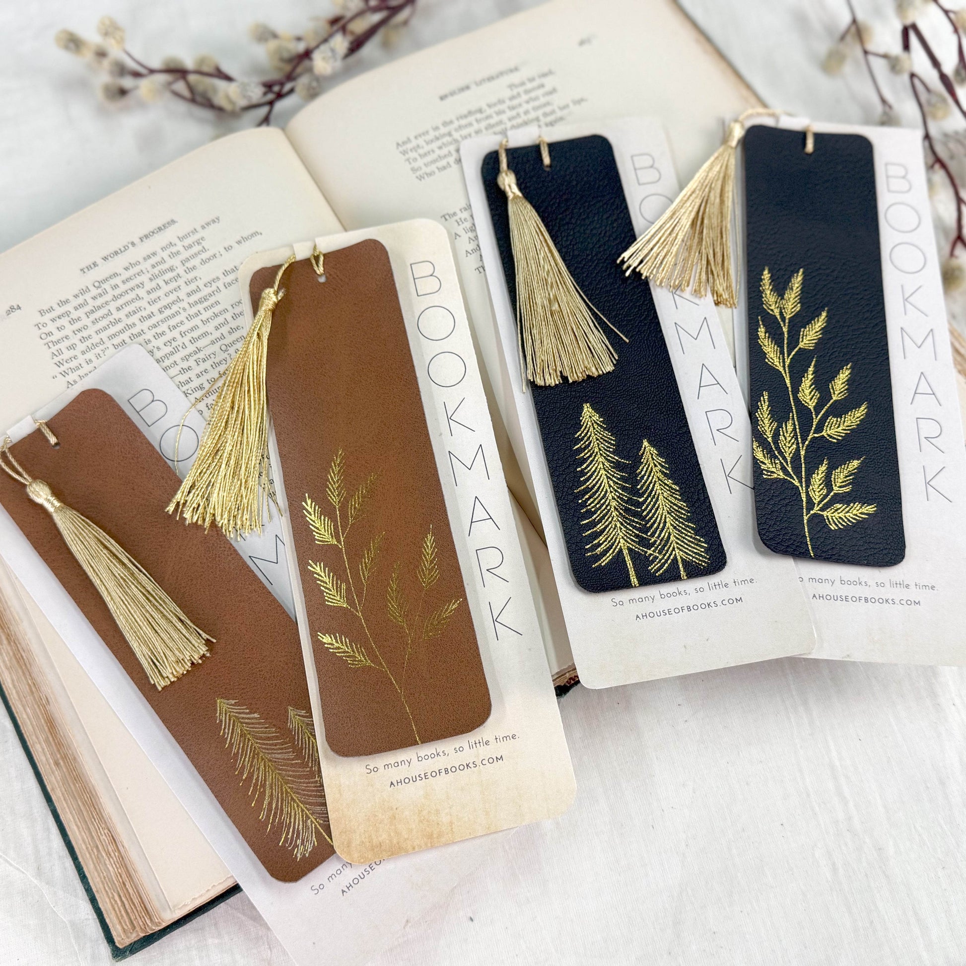 Leather Tassel Bookmarks- Trees - Concordia Style Boutique