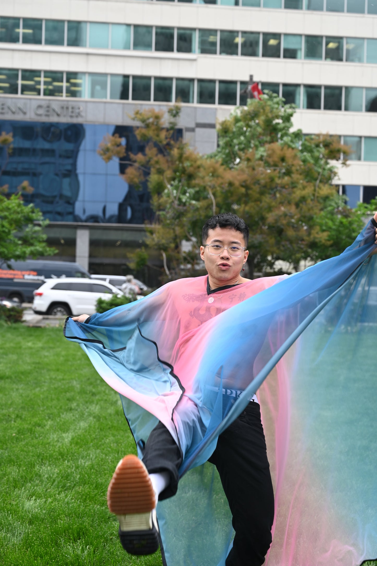 Deep Pink and Blue Ombre