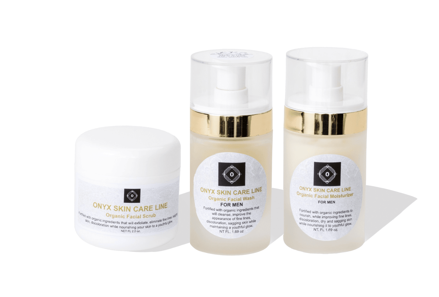Organic Three Step Facial Renewal System - Wash, Moisturizer & Scrub - For MEN - Concordia Style Boutique