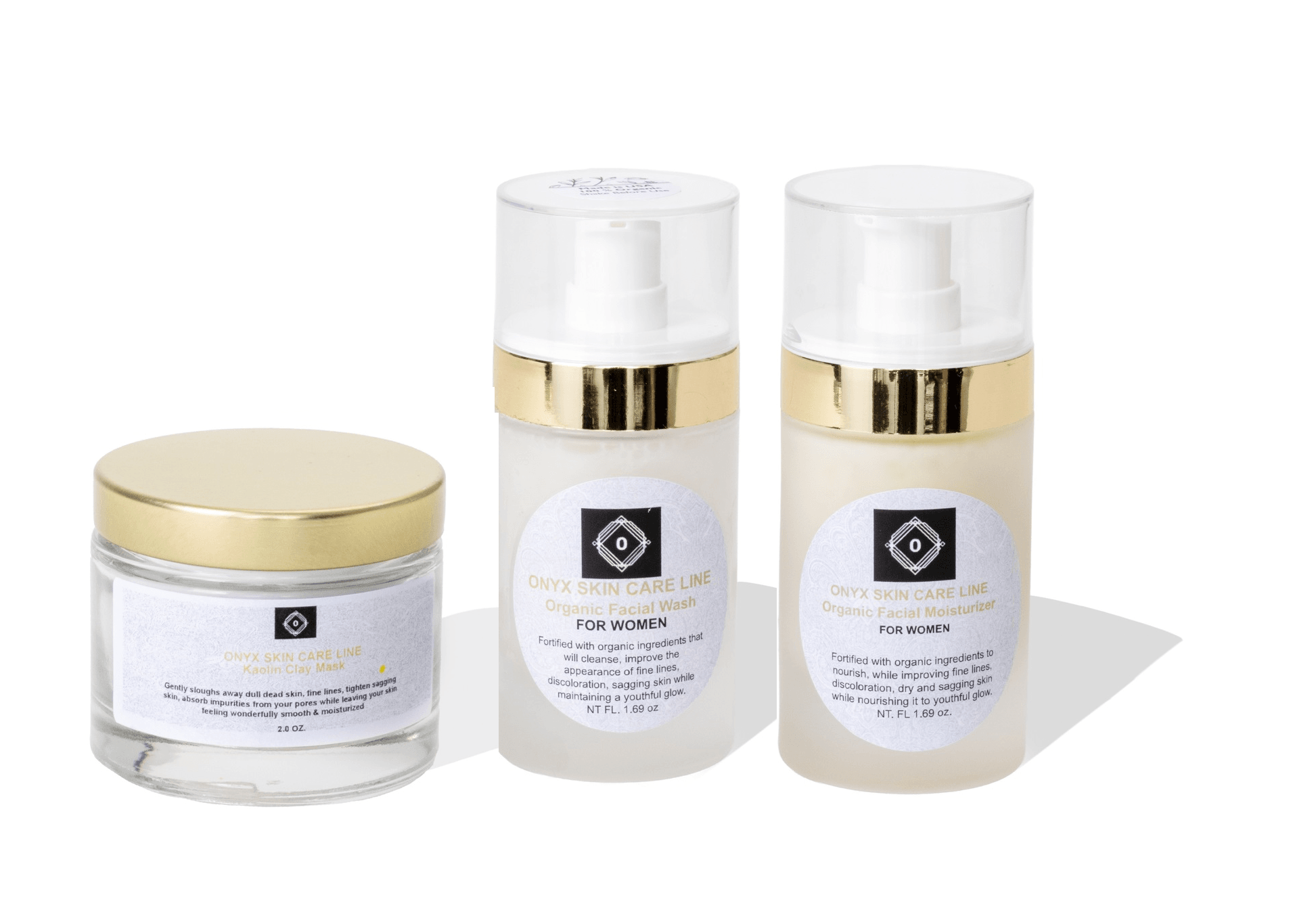 Organic Three Step Facial System - Wash, Moisturizer & Kaolin Mud Mask - For WOMEN - Concordia Style Boutique