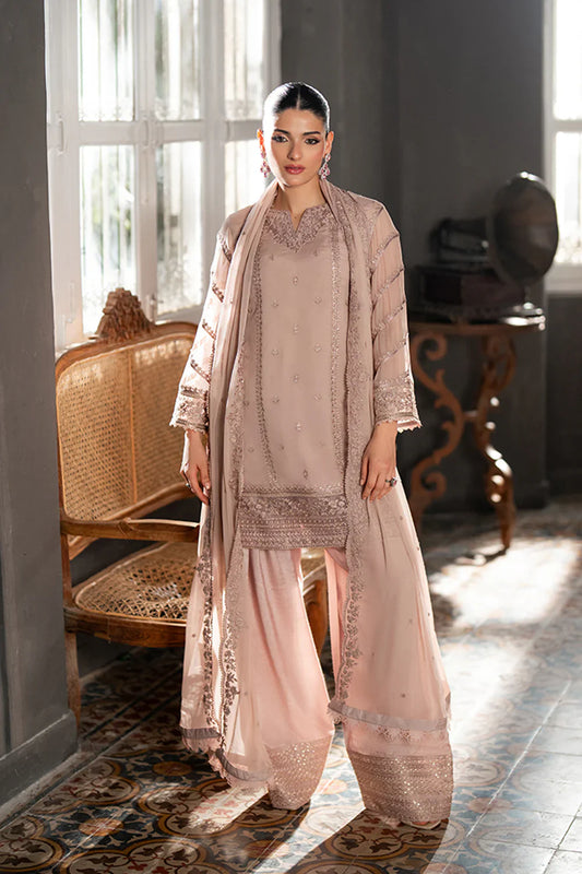 Azure - Faded Rouge 3 Piece Embroidered Chiffon