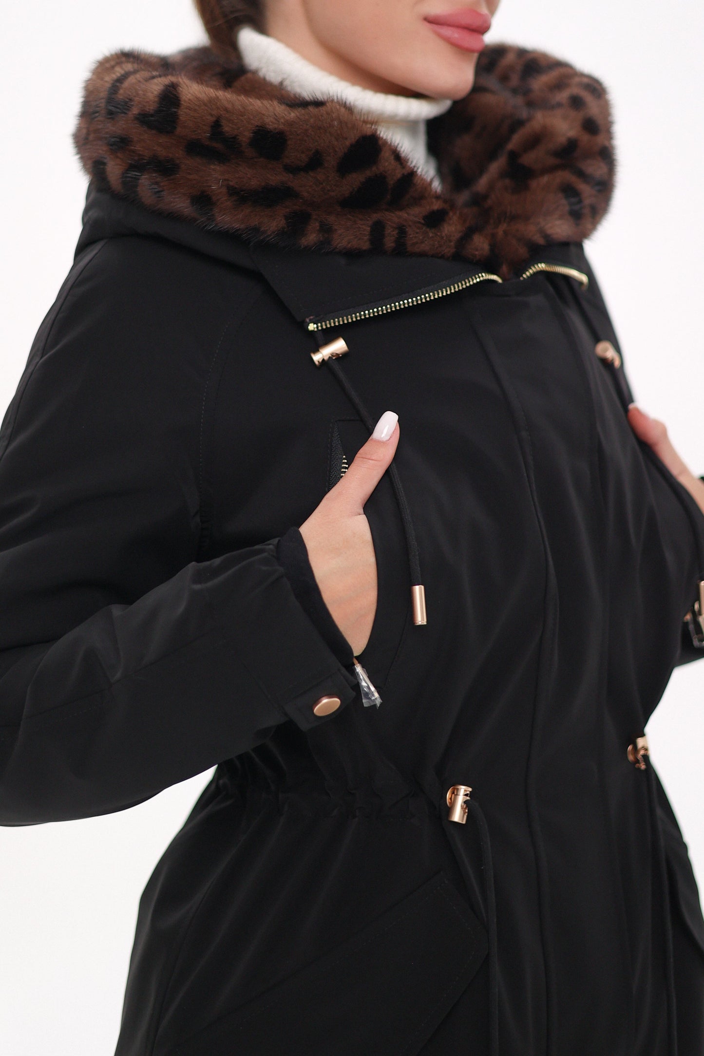 Genuine Scandinavian Mink Fur Parka with Rabbit Fur Insulation