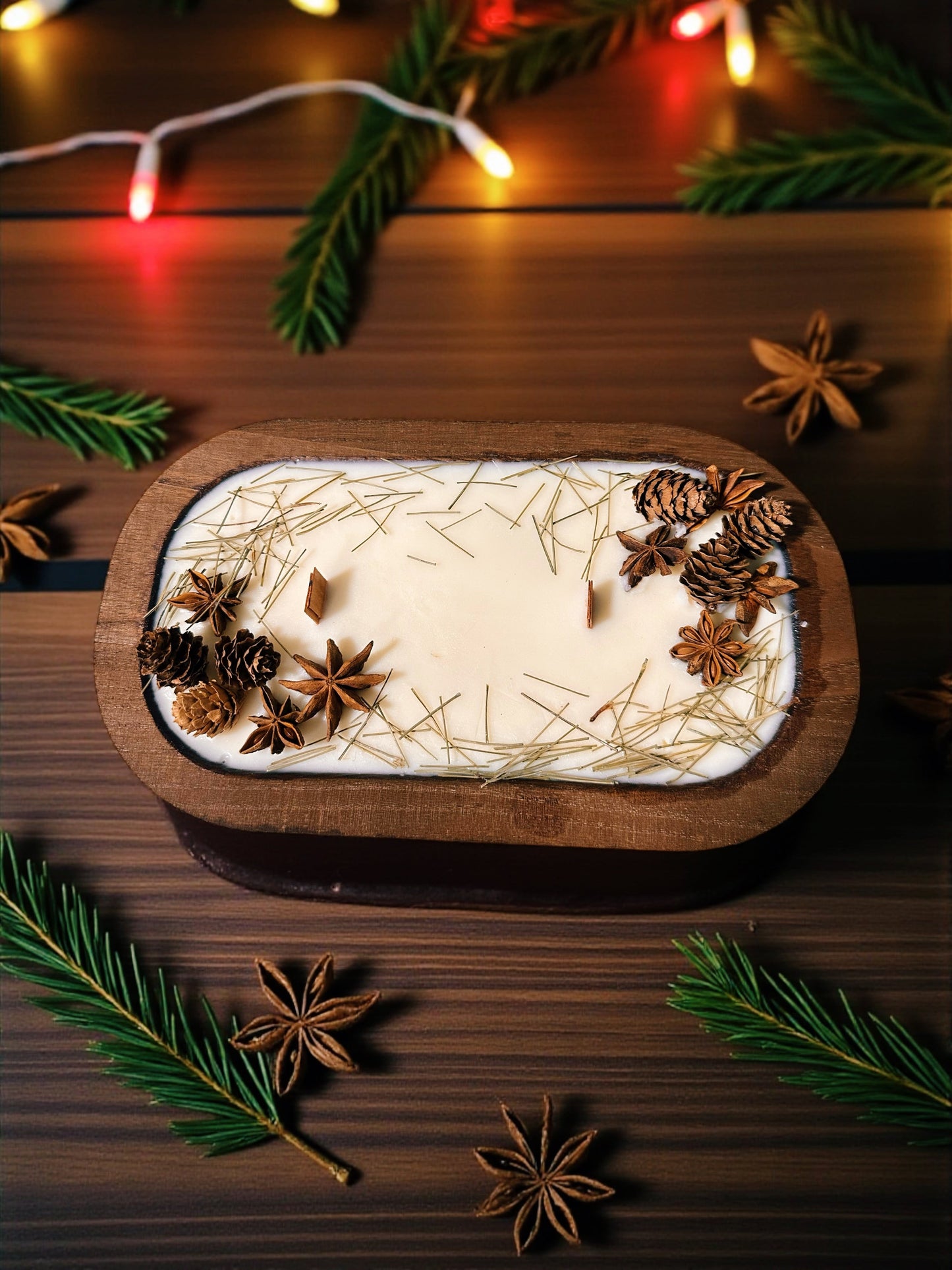 NEW SCENT! Cedar & Frankincense -- Wood-Wick Christmas Dough Bowl Candles -- by Moon Water Apothecary