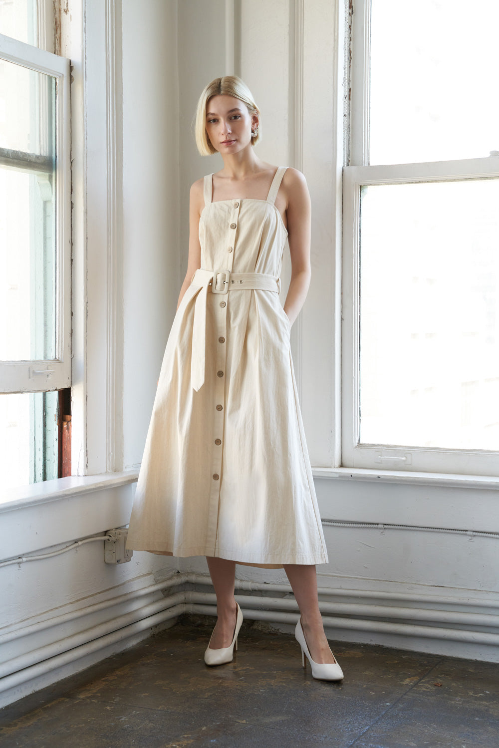 CALIFORNIA DREAMING WOVEN MIDI DRESS - Concordia Style Boutique