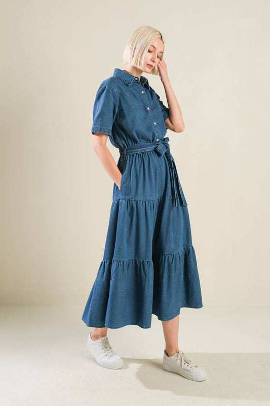 ABSOLUTE EDGE DENIM MIDI DRESS - Concordia Style Boutique