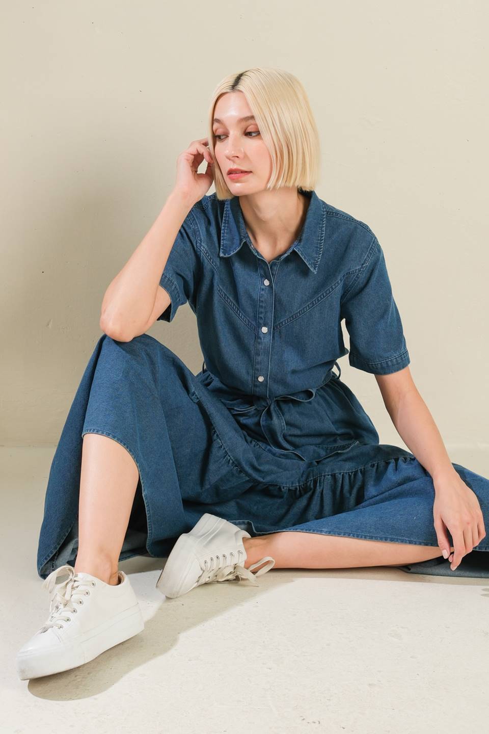 ABSOLUTE EDGE DENIM MIDI DRESS - Concordia Style Boutique