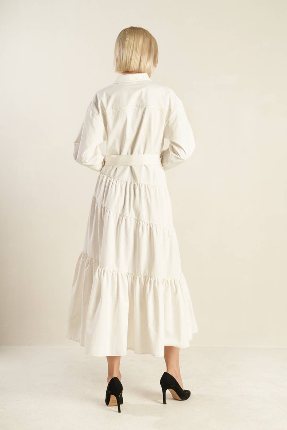 ANYTIME NOW WOVEN TWILL MIDI DRESS - Concordia Style Boutique