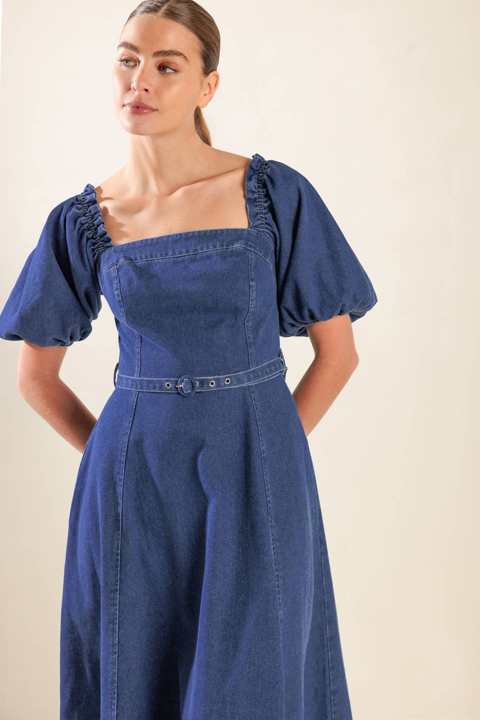 ALL SPRUCED UP DENIM MIDI DRESS - Concordia Style Boutique