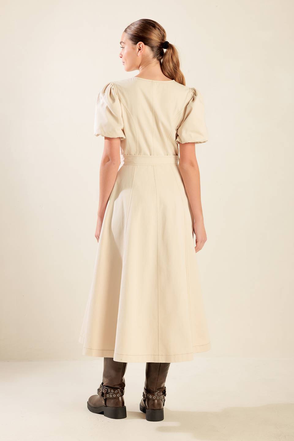 CAPTURED BY THE NIGHT TWILL MIDI DRESS - Concordia Style Boutique