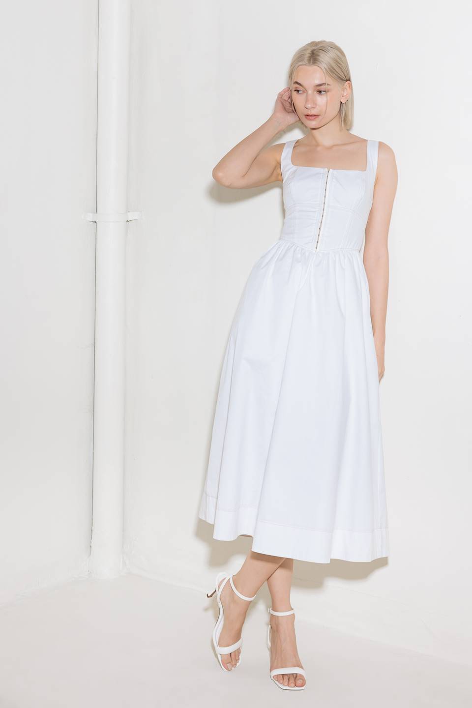 CATCH THE SUN IN WHITE WOVEN MIDI DRESS - Concordia Style Boutique