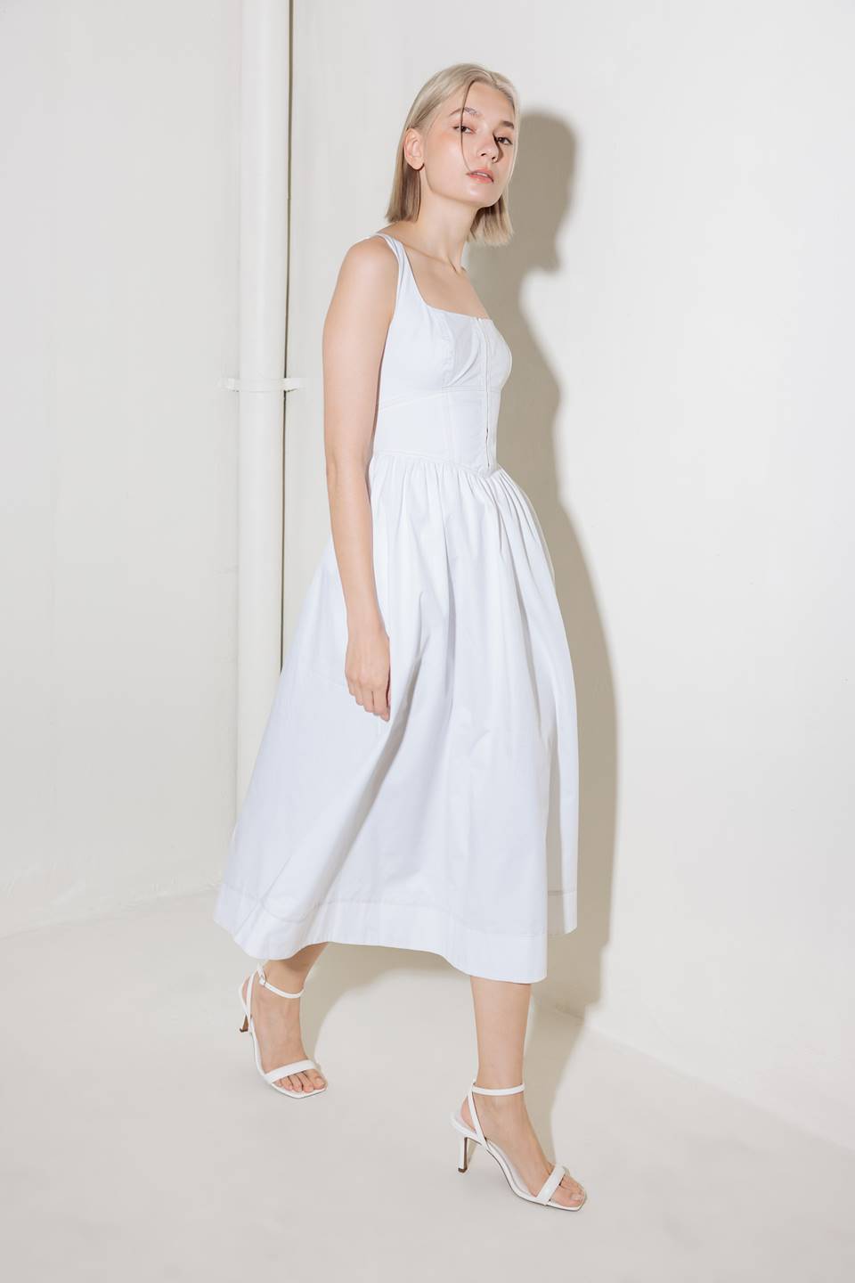 CATCH THE SUN IN WHITE WOVEN MIDI DRESS - Concordia Style Boutique