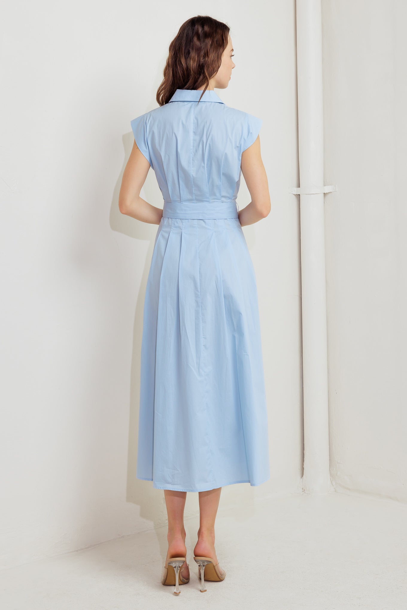 BLUE SERENITY WOVEN MIDI DRESS - Concordia Style Boutique