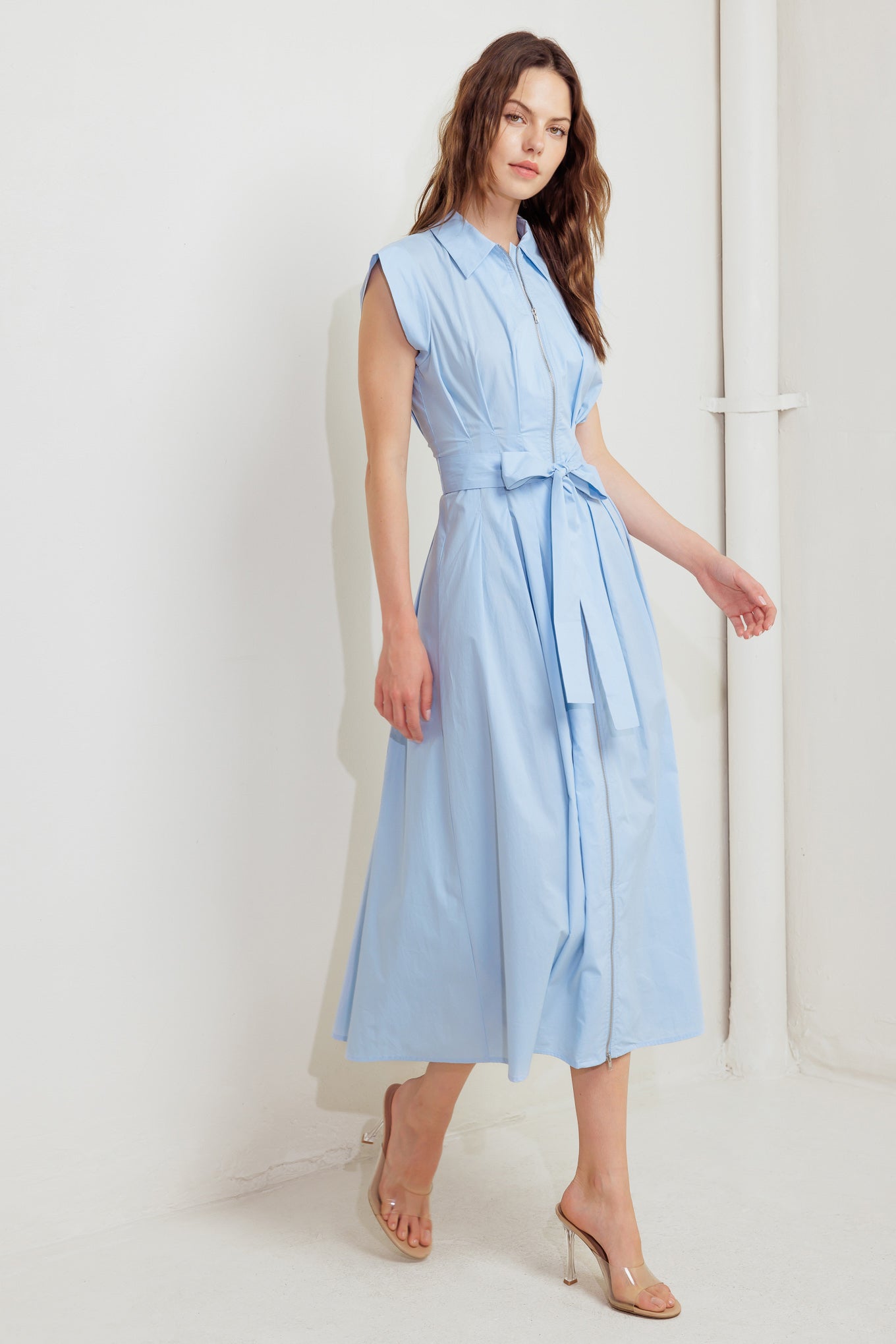 BLUE SERENITY WOVEN MIDI DRESS - Concordia Style Boutique