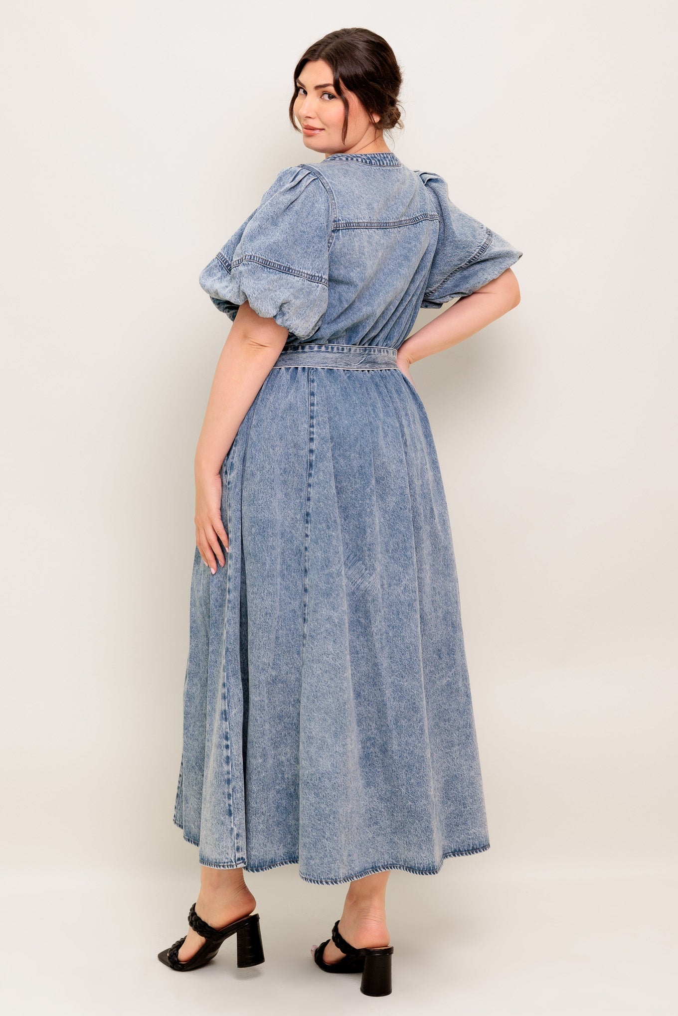 BAREFORM LIGHT DENIM MIDI DRESS - Concordia Style Boutique