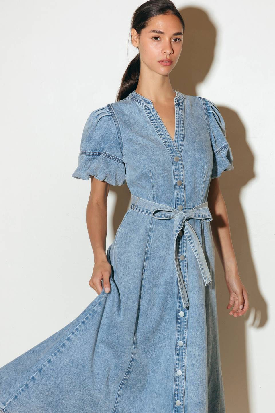 BAREFORM LIGHT DENIM MIDI DRESS - Concordia Style Boutique
