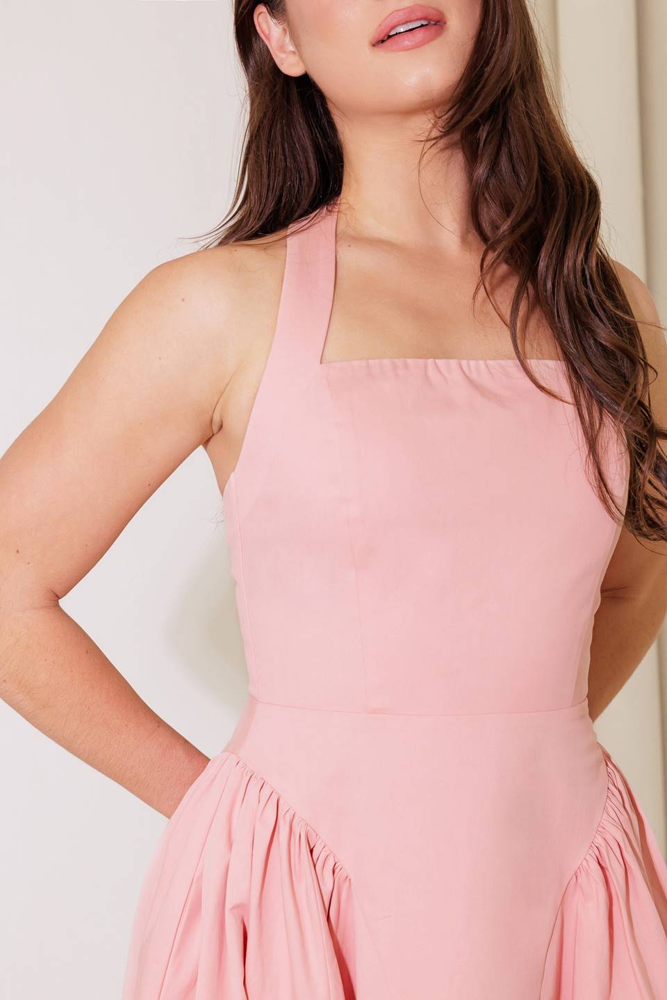 CAUGHT IN THE RAIN PINK WOVEN MIDI DRESS - Concordia Style Boutique