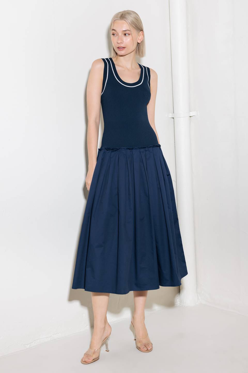 CELEBRATE EVERYDAY NAVY DRESS - Concordia Style Boutique
