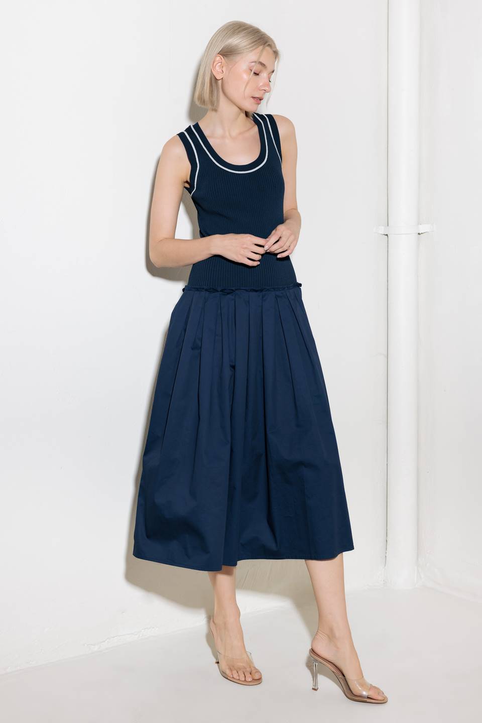 CELEBRATE EVERYDAY NAVY DRESS - Concordia Style Boutique