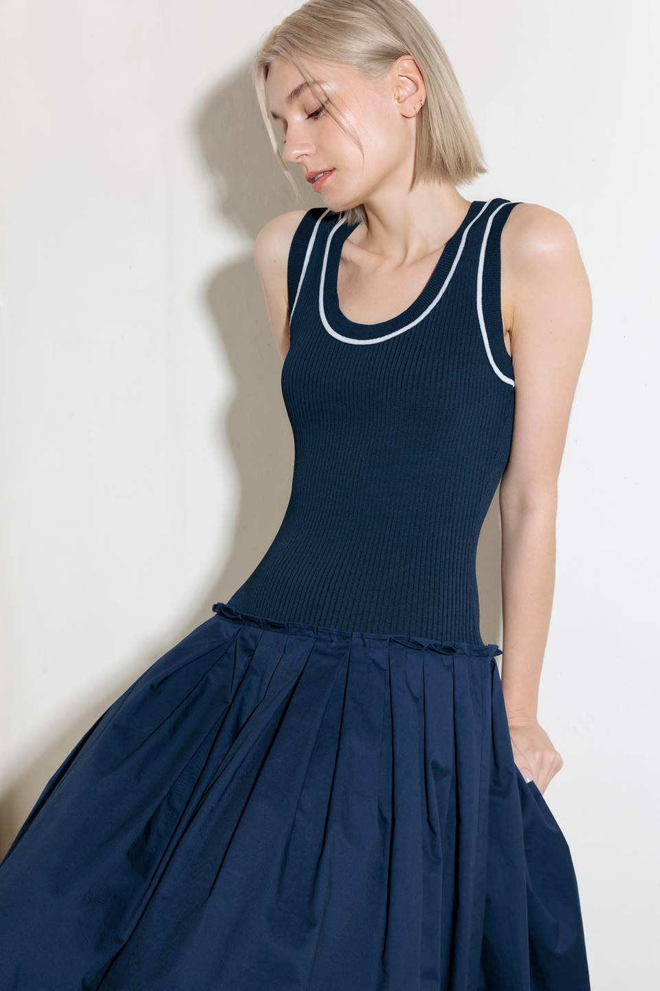 CELEBRATE EVERYDAY NAVY DRESS - Concordia Style Boutique