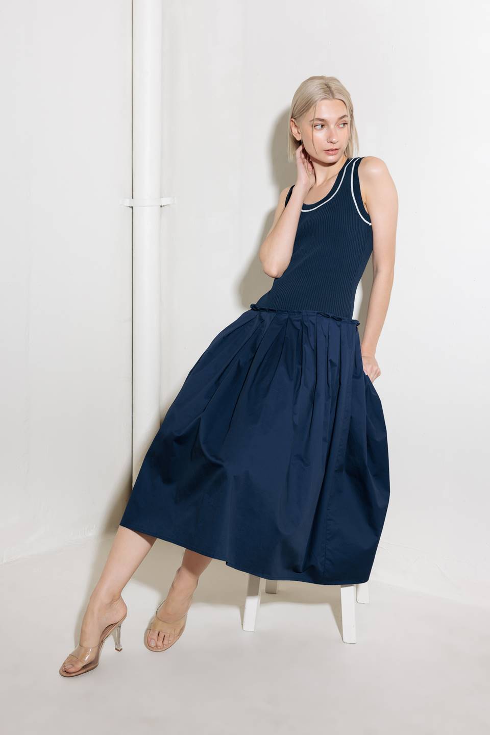 CELEBRATE EVERYDAY NAVY DRESS - Concordia Style Boutique