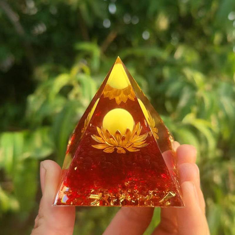 Crystal Ball Pyramid - 5CM 6 CM 8CM 10CM - Crystal Gravel Drop - Glue Resin Handmade - Concordia Style Boutique