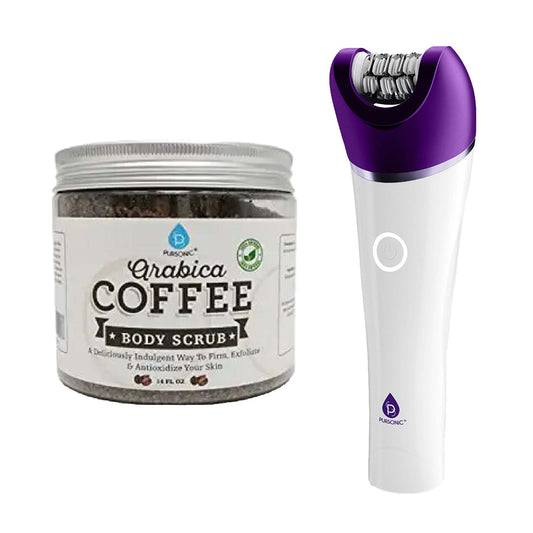 Pursonic Smooth & Energized Skincare Bundle: 6-in-1 Smooth Glide Epilator + Arabica Coffee Body Scrub - Concordia Style Boutique