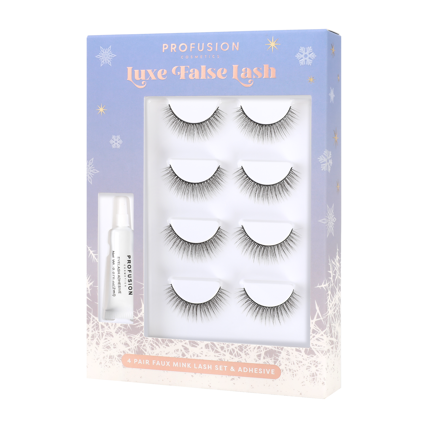 Frosted Snow Sparkle | 4 Pair Luxe False Lash Set