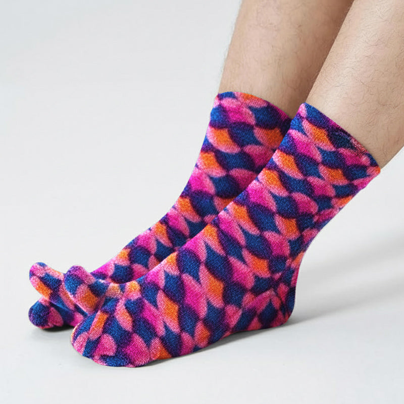 Polar Feet Fleece Tabi Socks - Art Deco