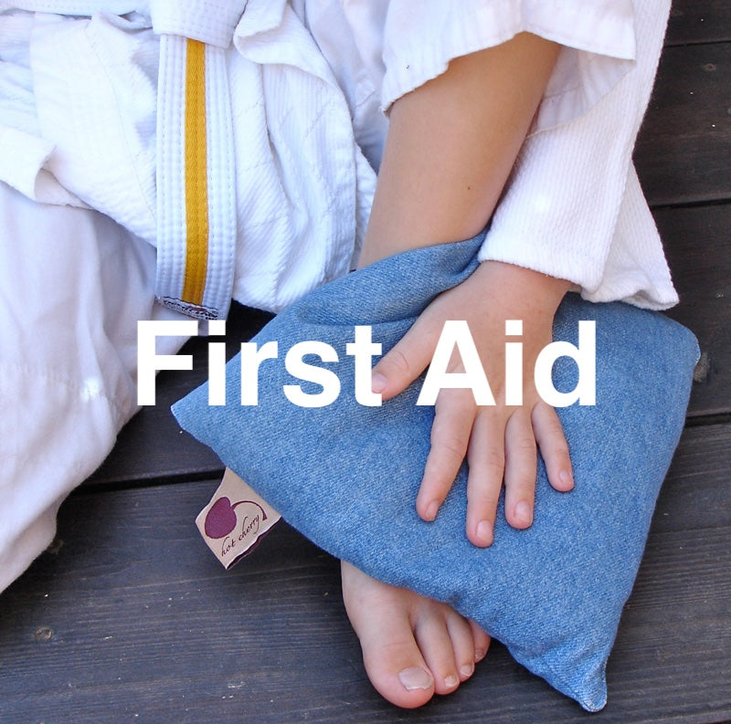 Summer Stack ––3 Square Denim Pillows –– Red, Blue & Natural