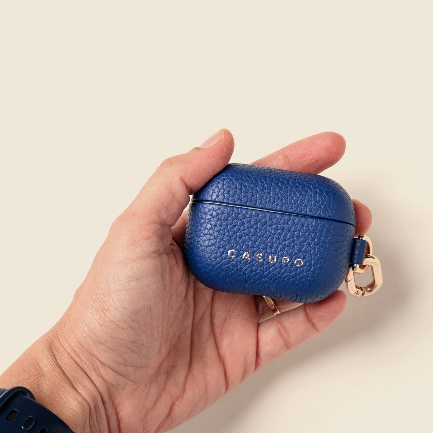 Leather Airpod Case - Cobalt